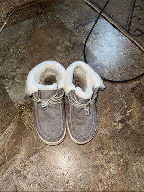 Hey Dude Women's Gray Faux-Fur Lined Casual Flats